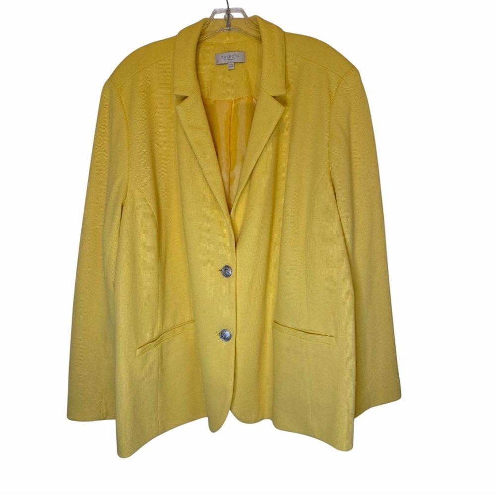 Talbots Yellow Two-Button Women's Cotton Blazer